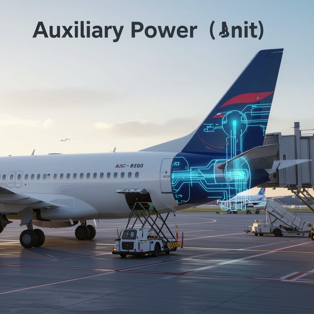 Aircraft APU Power Flow Technical Illustration