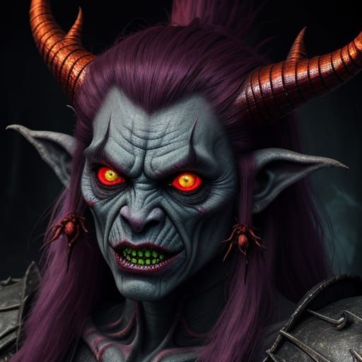 Grotesque Demonic Internet Troll in Dark Fantasy Style