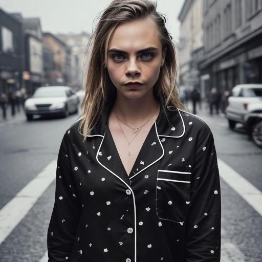 Cara Delevingne in Street: Photorealistic Motion Art