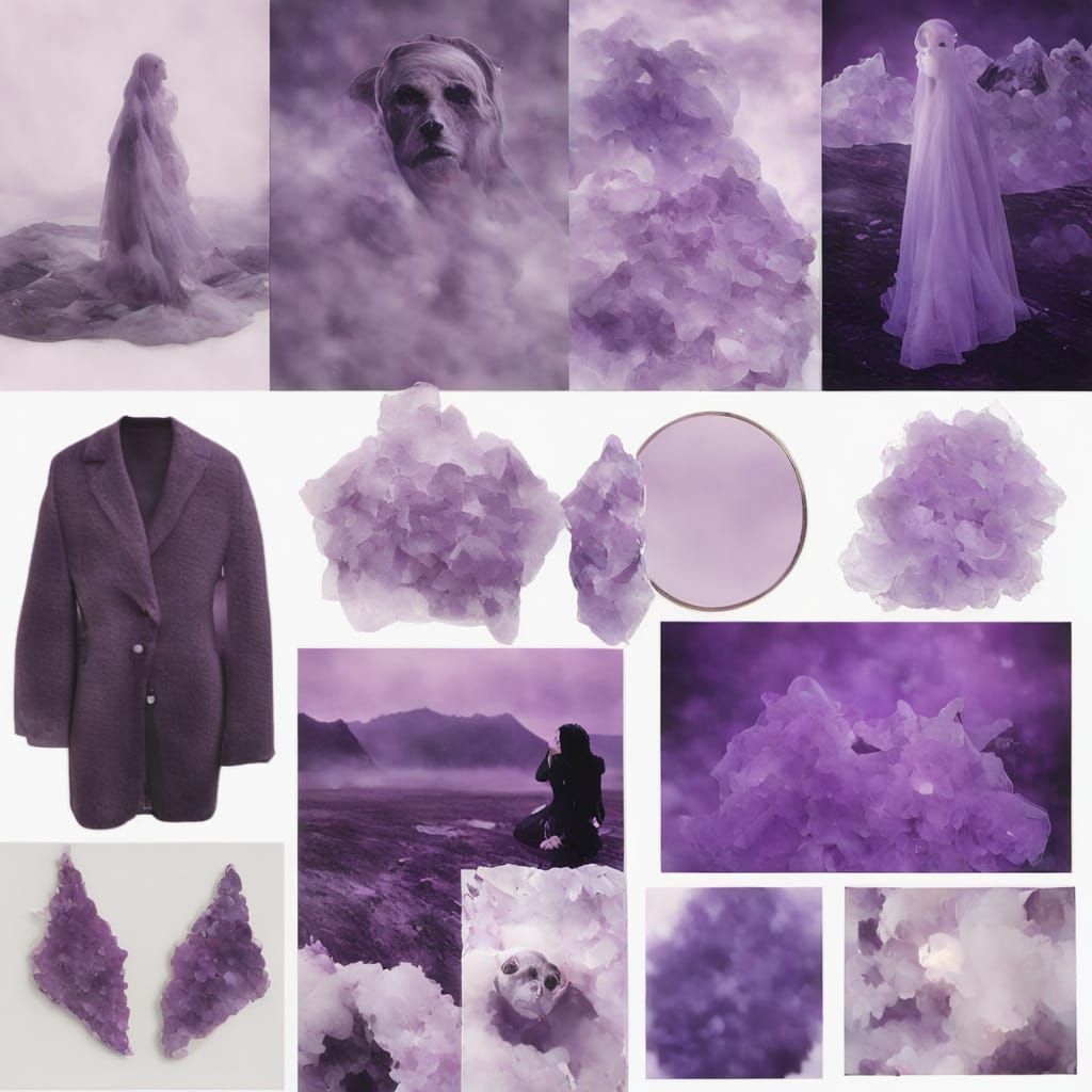 Aesthetic Purple Ghost Mood Board Design