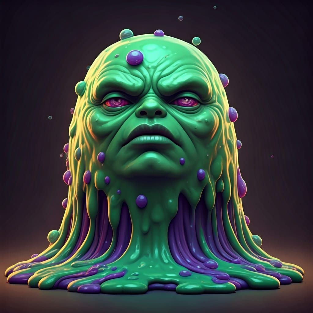 Amorphous Goo Blob in Vibrant Surreal Style