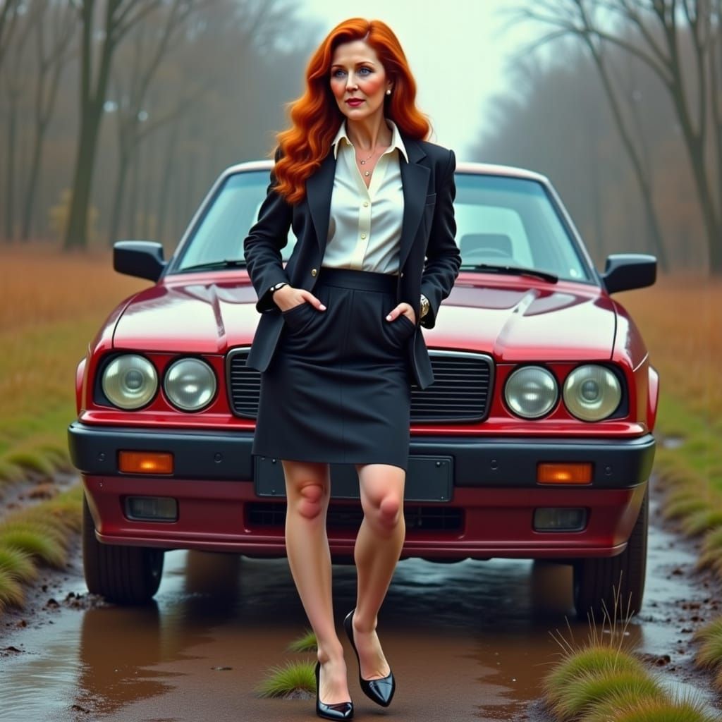 Real Estate Agent Car Trouble, Rolf Armstrong Pastel