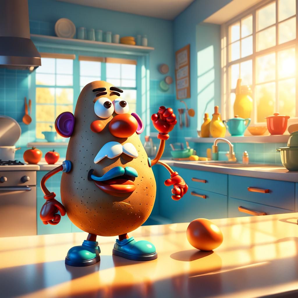 Mr. Potato Head Concept Art in Pixar Style