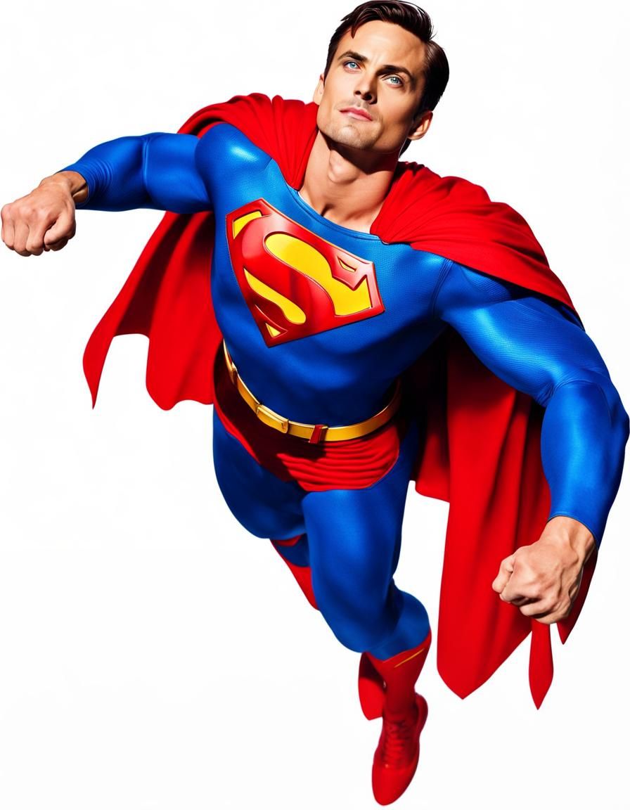 Superman Flying Upward in Ultrarealistic Detail