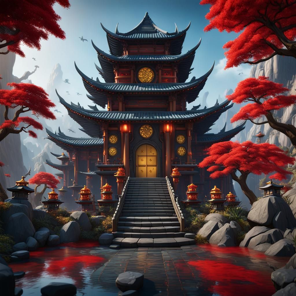 Detailed Matte Painting of Ninjago in 8k