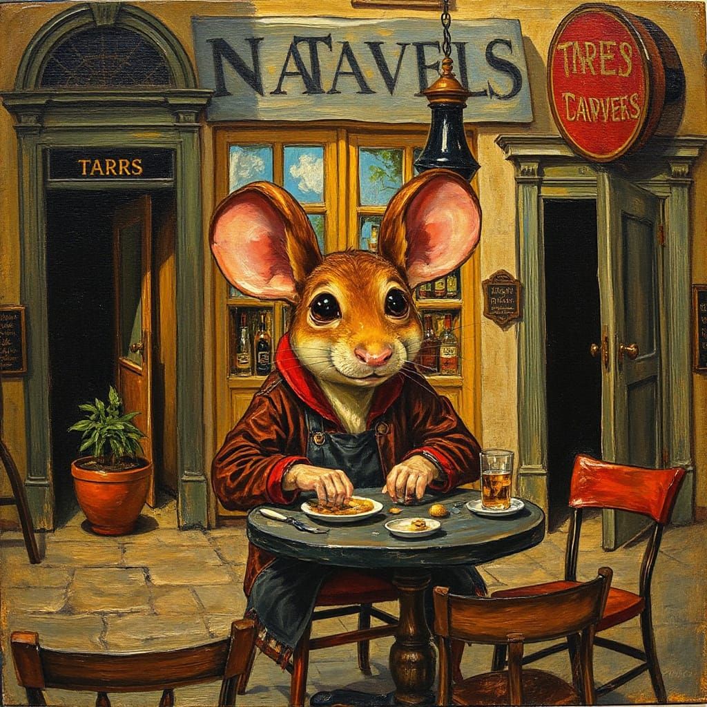 Old Mouse in New Tavern as Expressive Painting