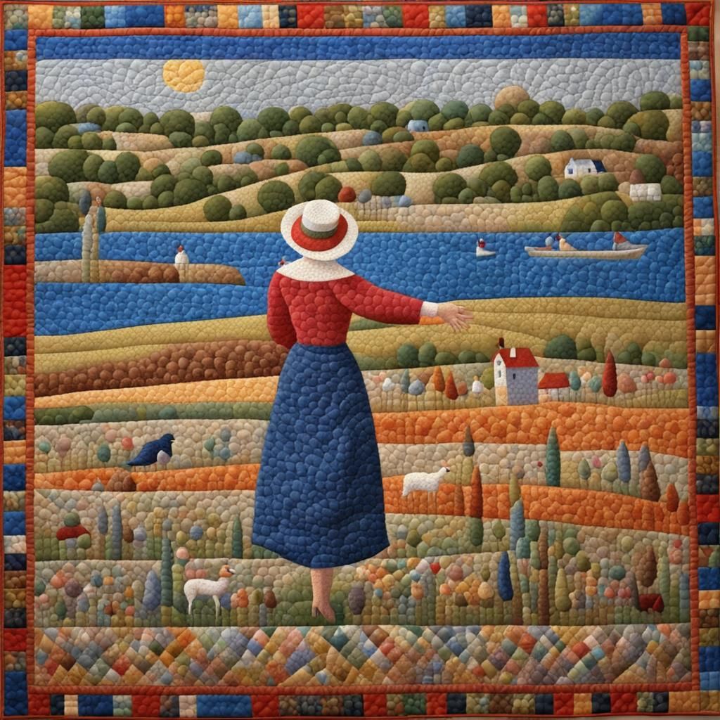 Quilted Impressionist Scene: A Sunday on La Grande Jatte