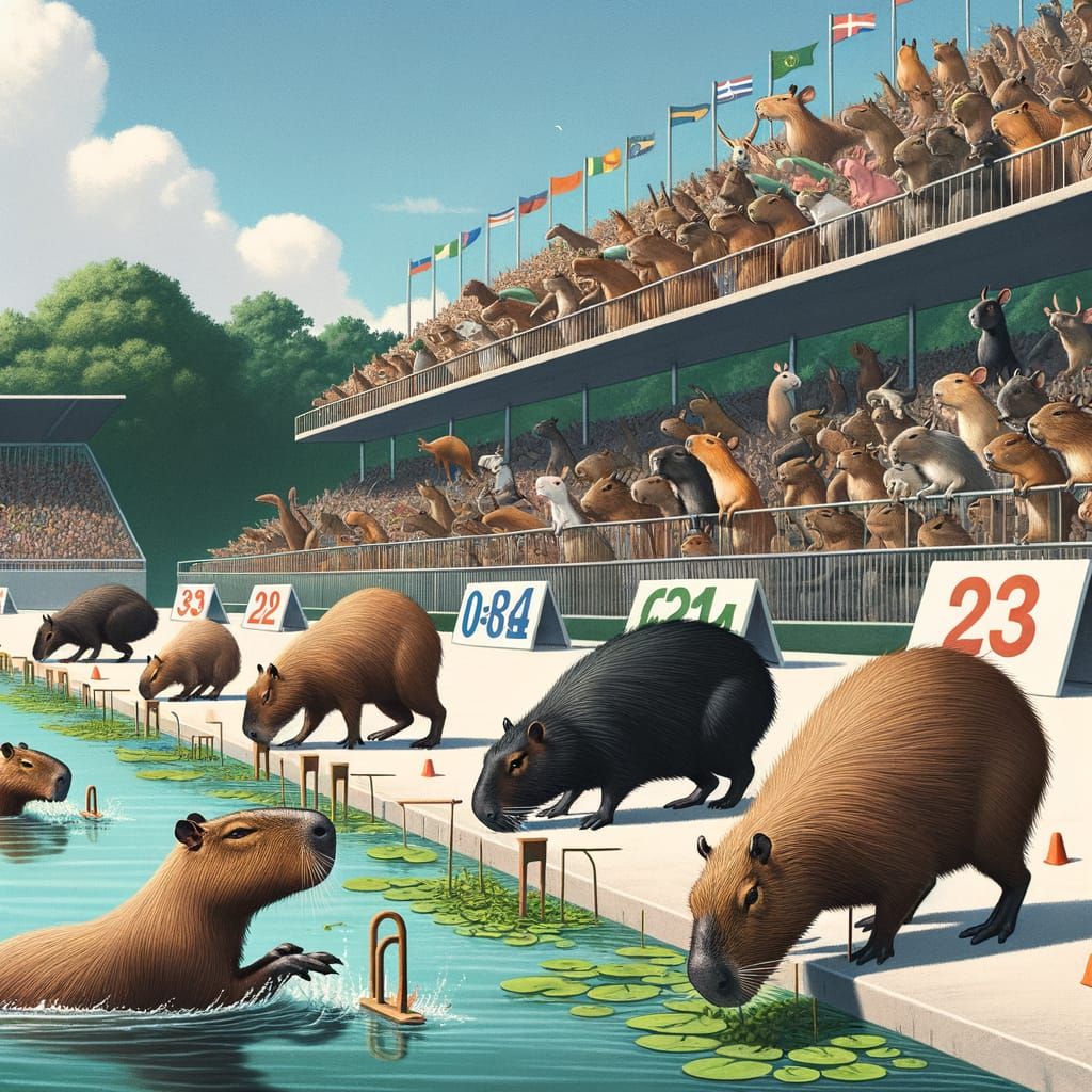 Capybara Olympics: Humorous Animal Sports Competition