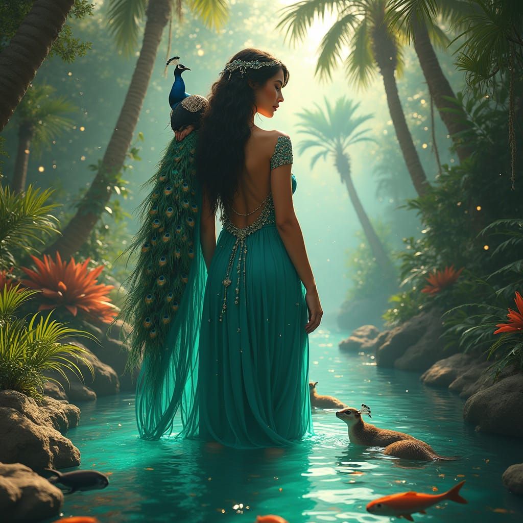 Persian Water Goddess in a Tropical Oasis