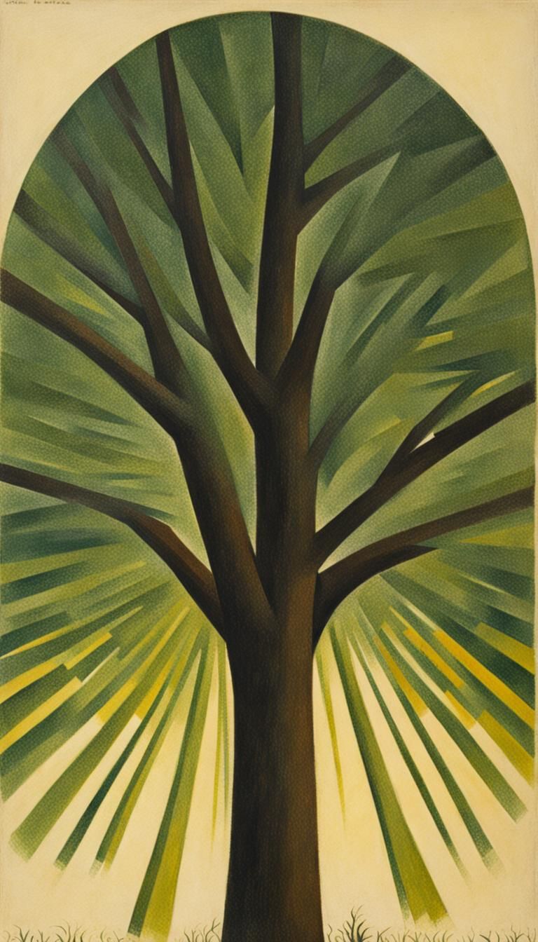 Futurist Tree Inspired by Italian Modernism