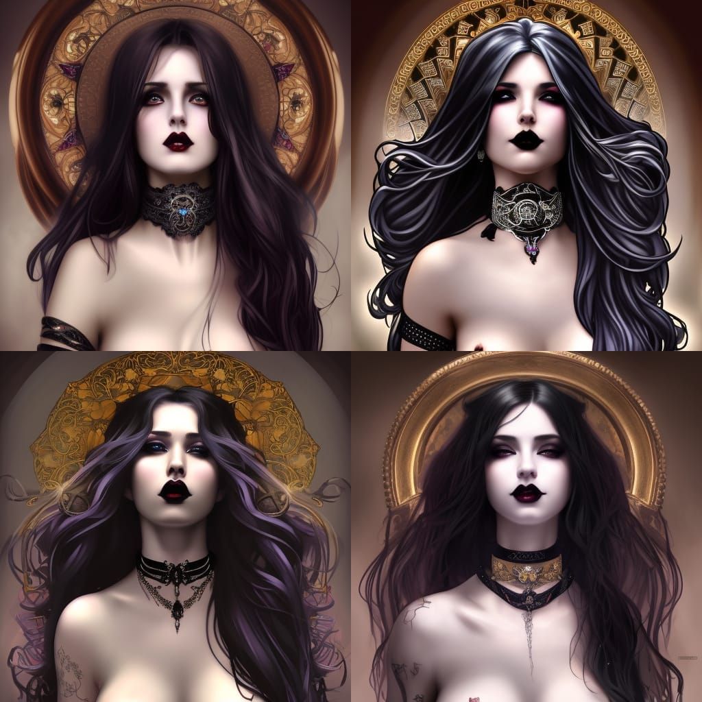 Goth Goddess Portrait in Artgerm Style