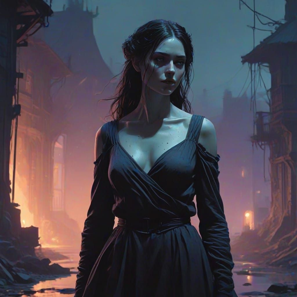 Ethereal Underworld Queen in Dark, Mystical Realm