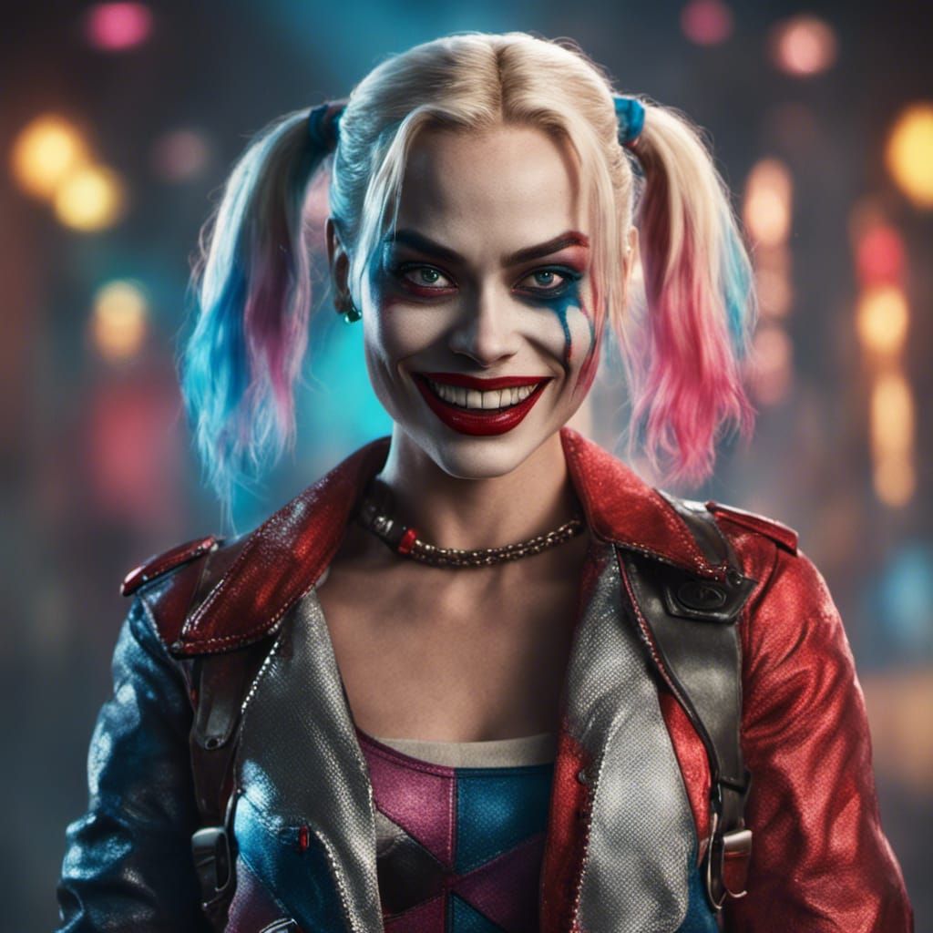Harley Quinn: Hyperrealistic Full Body Portrait