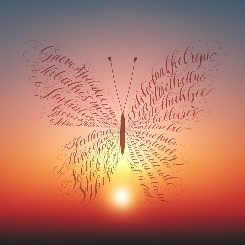 Ethereal Butterfly Emerges in Sunset Glory