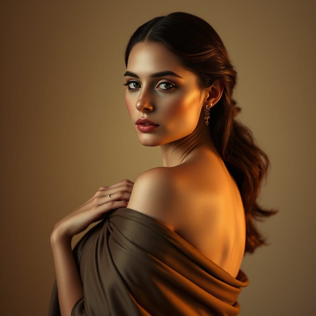 Elegant Woman in Golden Light