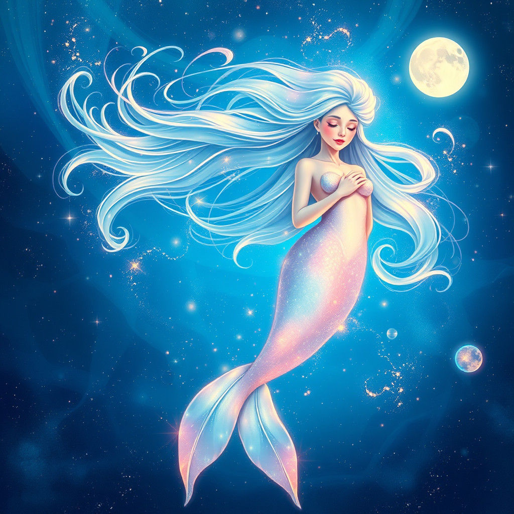 Celestial Mermaid in Starry Expanse