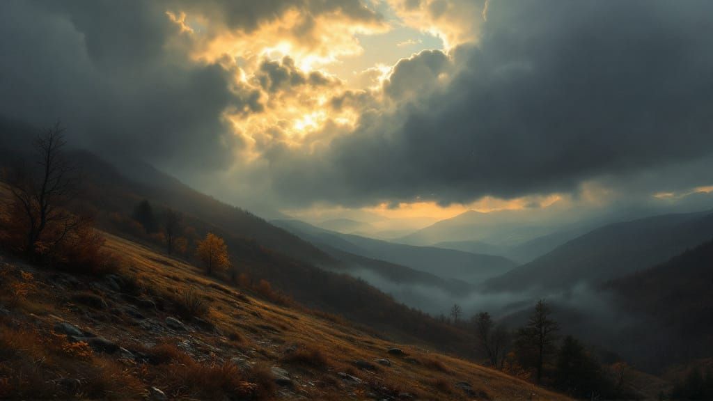 Lonely hillside in the Appalachian mountains of Pennsylvania...