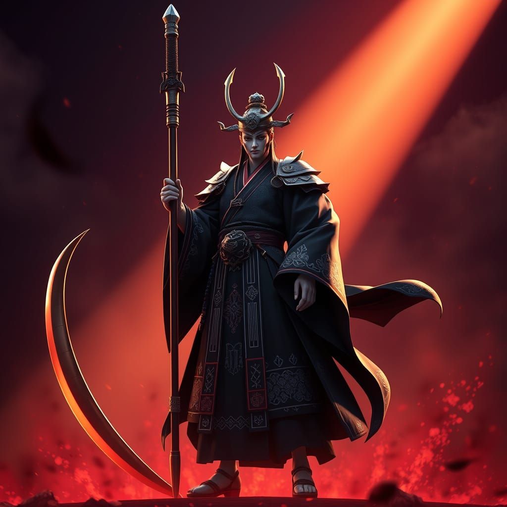 Majestic Grim Reaper in Anime Style