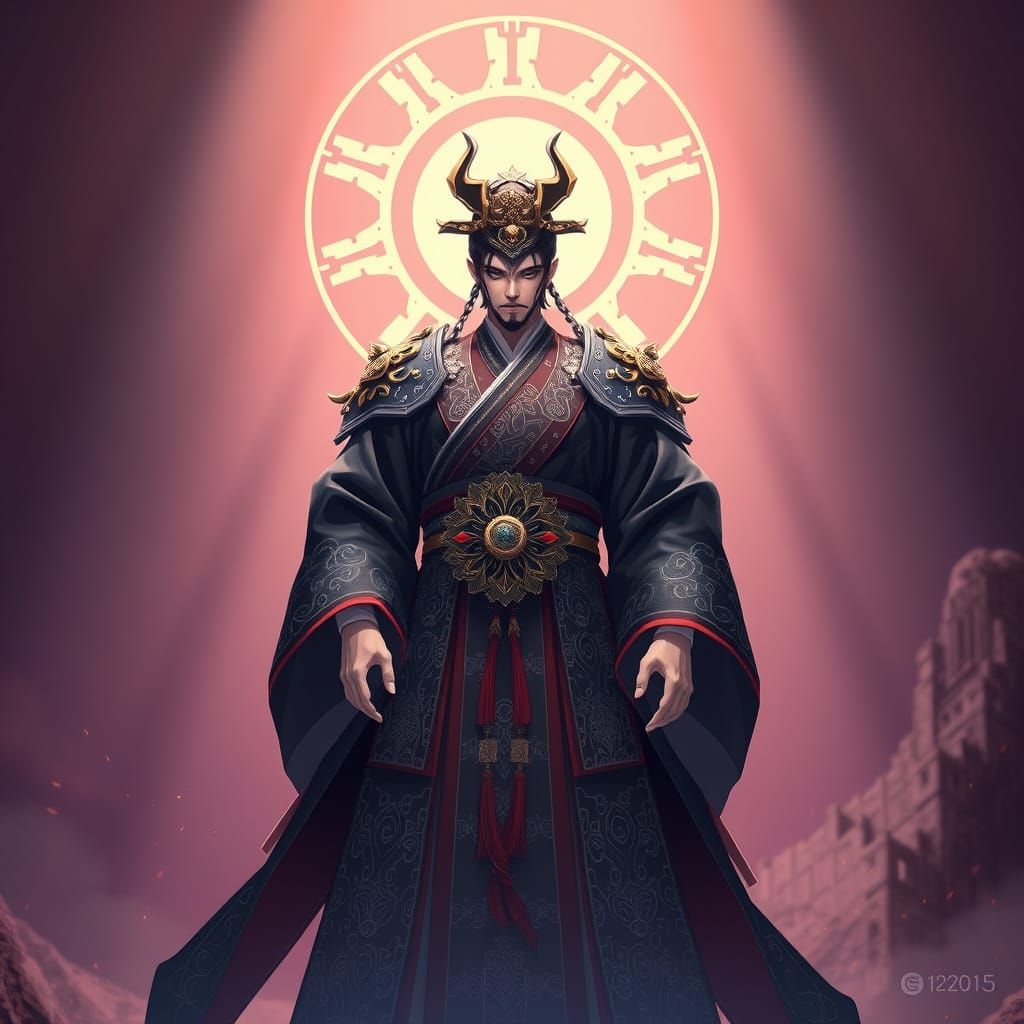 Majestic Grim Reaper in Anime Style with Hanbok