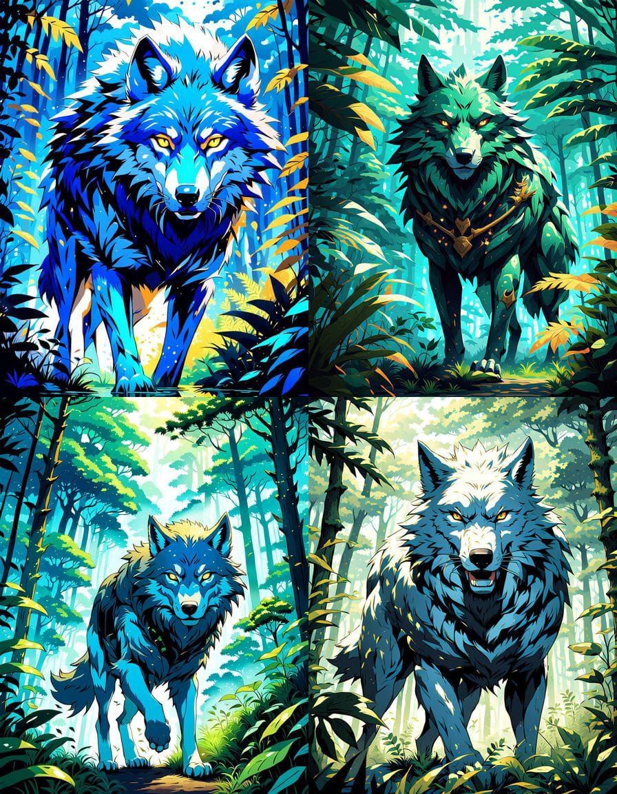 Wolf in the Jungle Anime Style