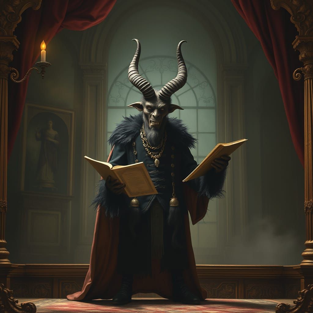 Krampus as Hamlet on Gothic Stage