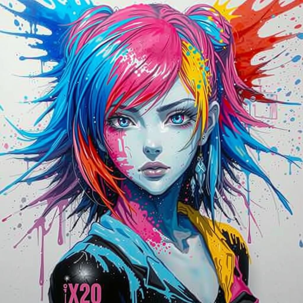 Anime Woman in Winter Bikini, 80s Style