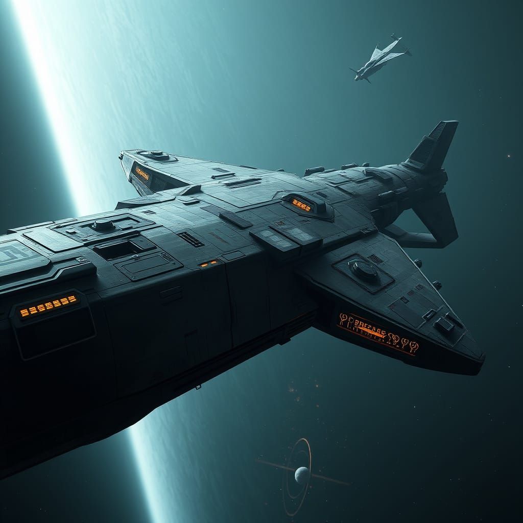 Ancient Sith Battlecruiser Xadrekh's Legacy in a Dark, Gritt...