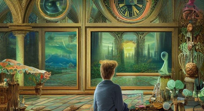 Surreal Eyes and Ears in a Dreamy Dystopian Landscape