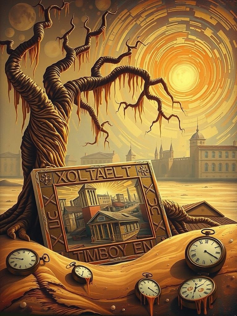 Surreal Dreamscape in Burnt Orange and Brown