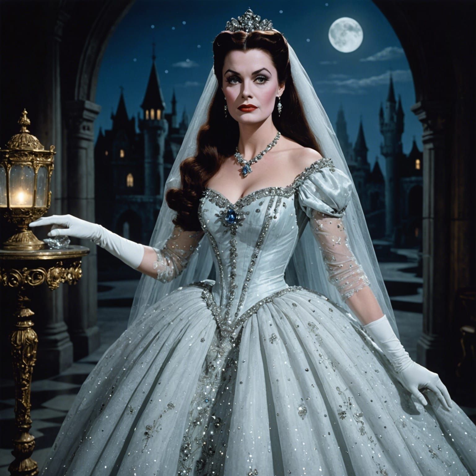 Lily Munster as Cinderella in Classic Portrait Style