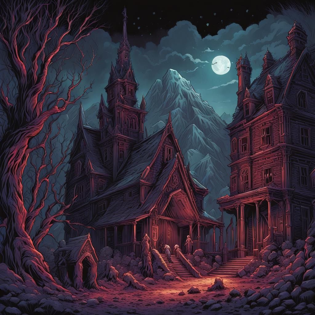 Dark Fantasy Grimdark Landscape Illustration