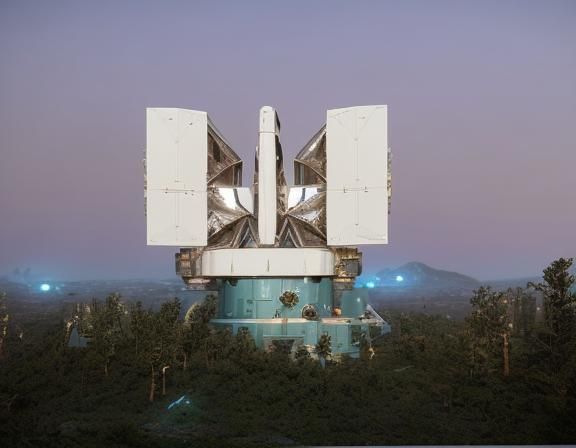 Futuristic Sci-Fi Observatory with Intricate Mech Details