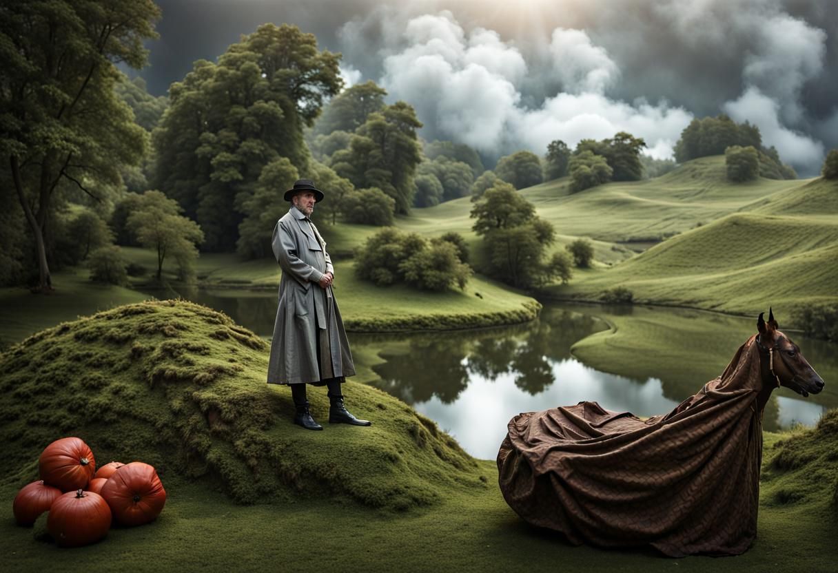 Photorealistic Portrait in Technicolor Fabric, Detailed and ...