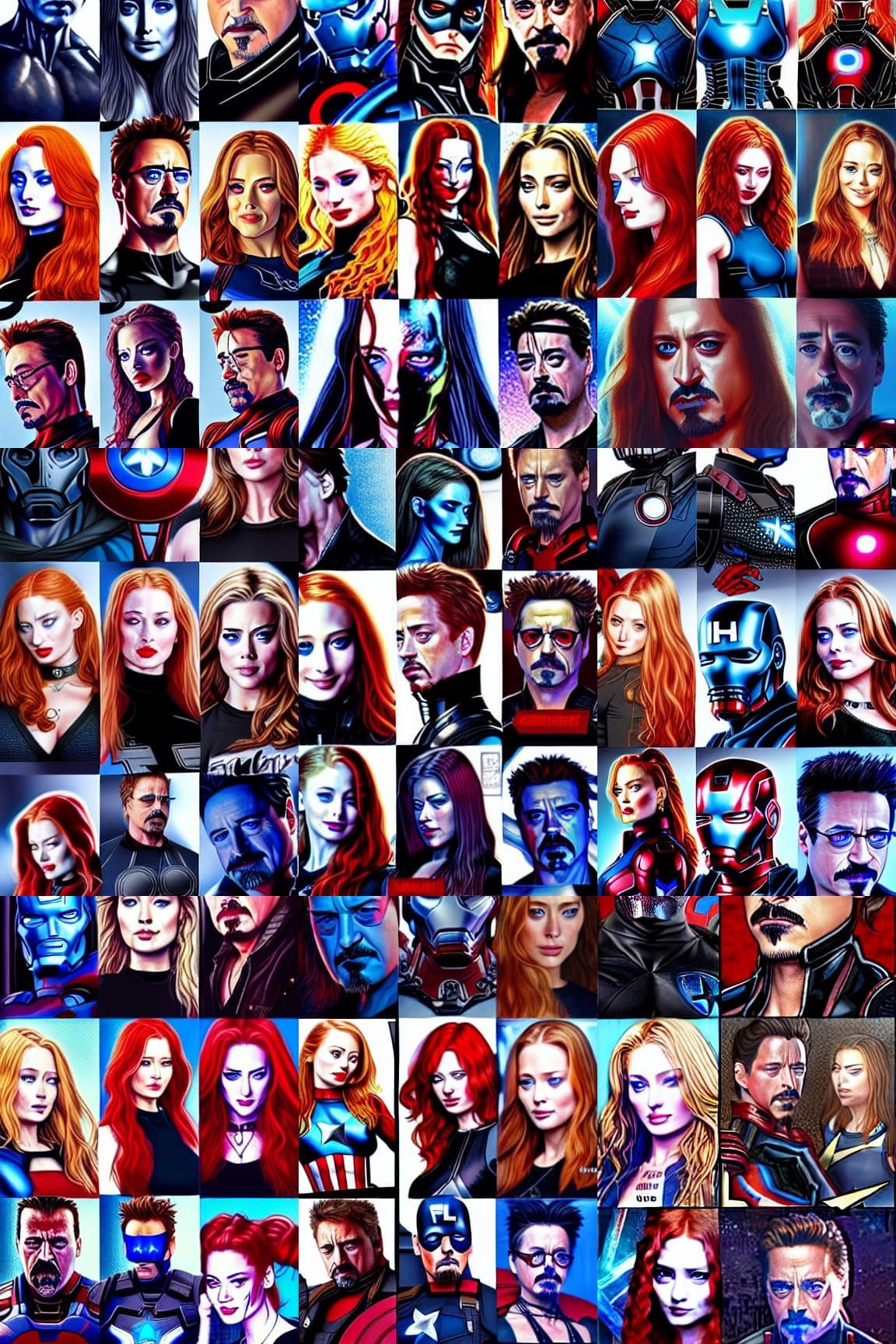 The New Avengers Team in Japanese Illustration Style