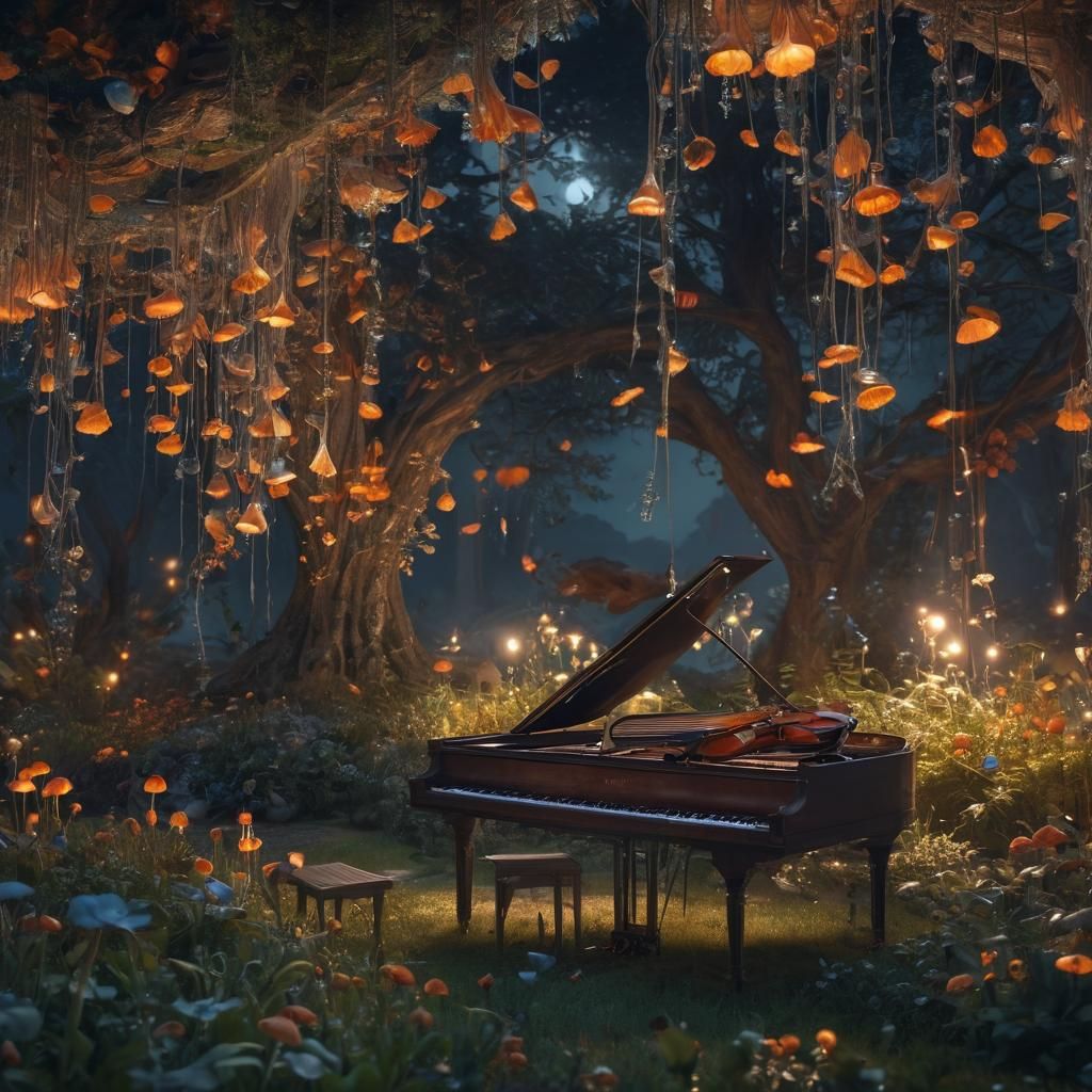 Moonlight Sonata in a Fantastical Garden