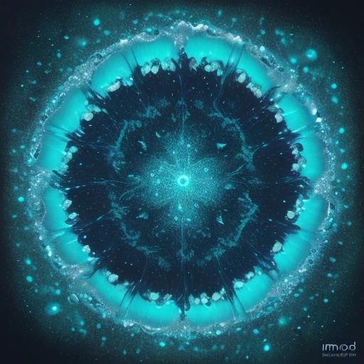 Iridescent Creature in Microscopic Sci-Fi World