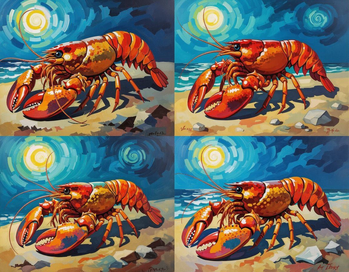 Surreal Mutant Sea Creature in Expressionistic Style