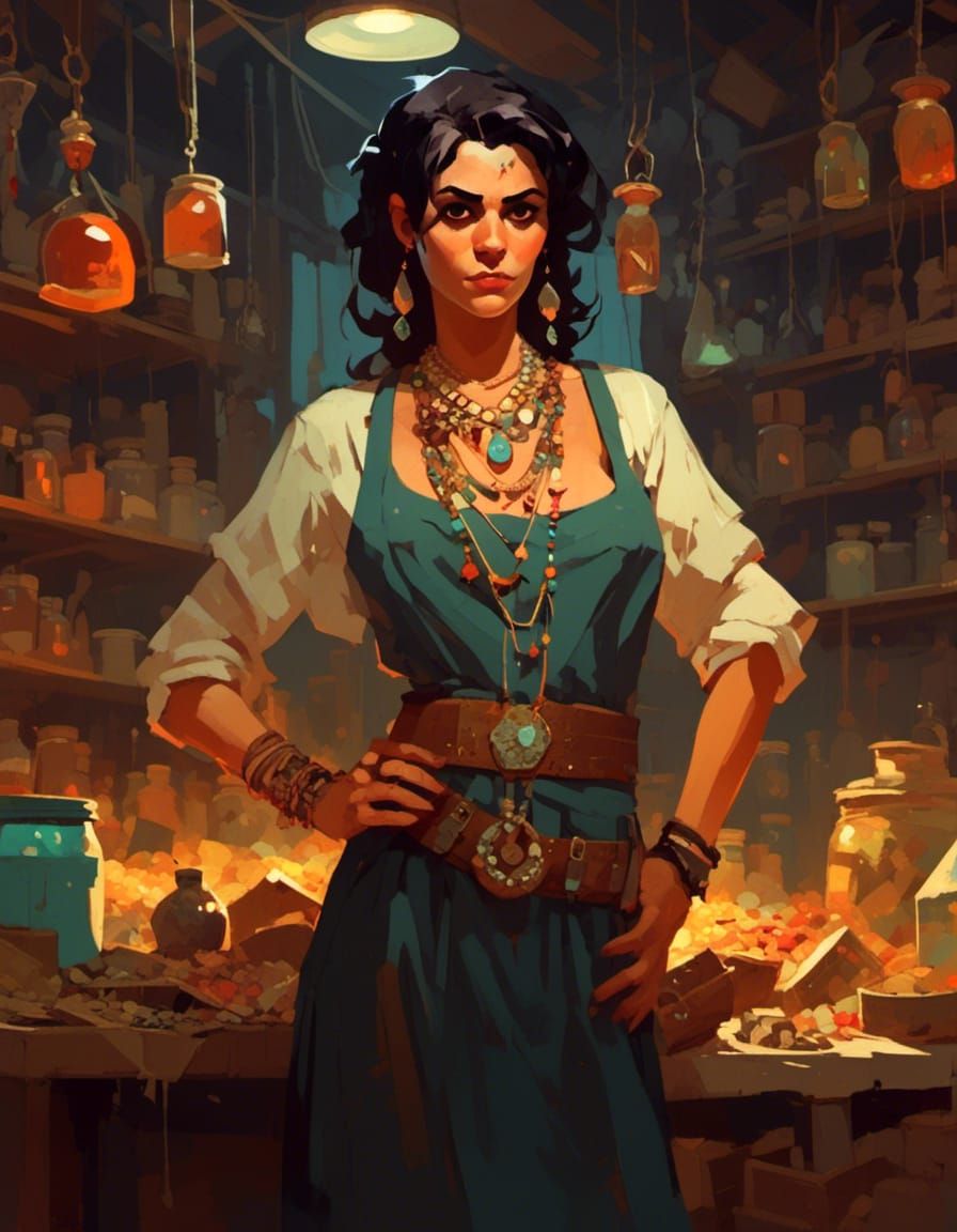 Female Black Market Peddler Portrait