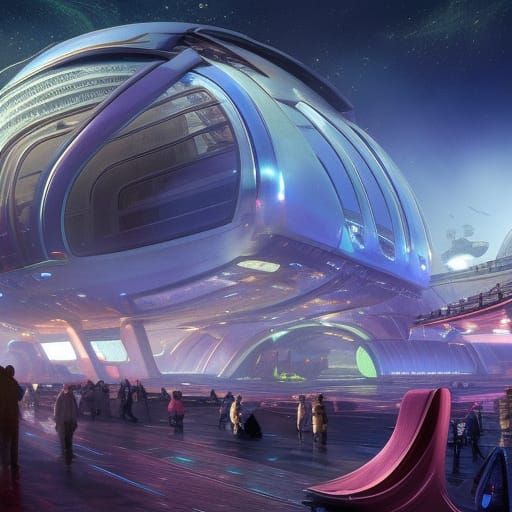 Futuristic Retro City Concept Art in Deep Color