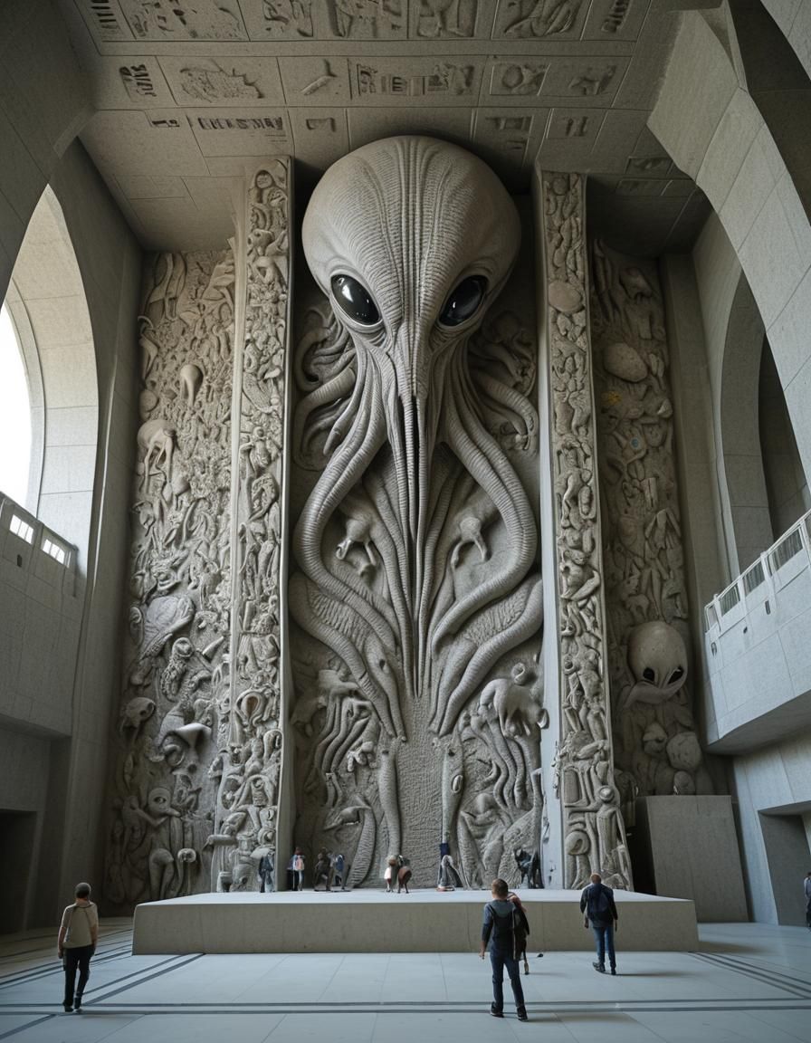 Alien Species Relief Sculpture