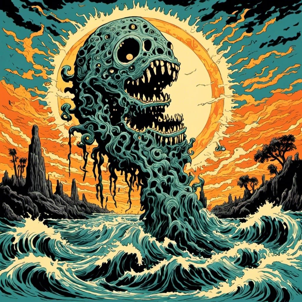 Black Amoeba Eats the Sun: A Horror Sunset