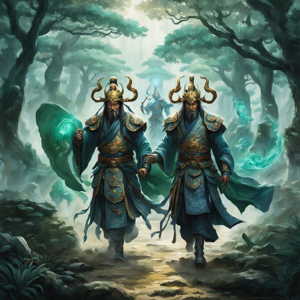 Mystical Xianxia Warriors in Ancient Forest Pursuit