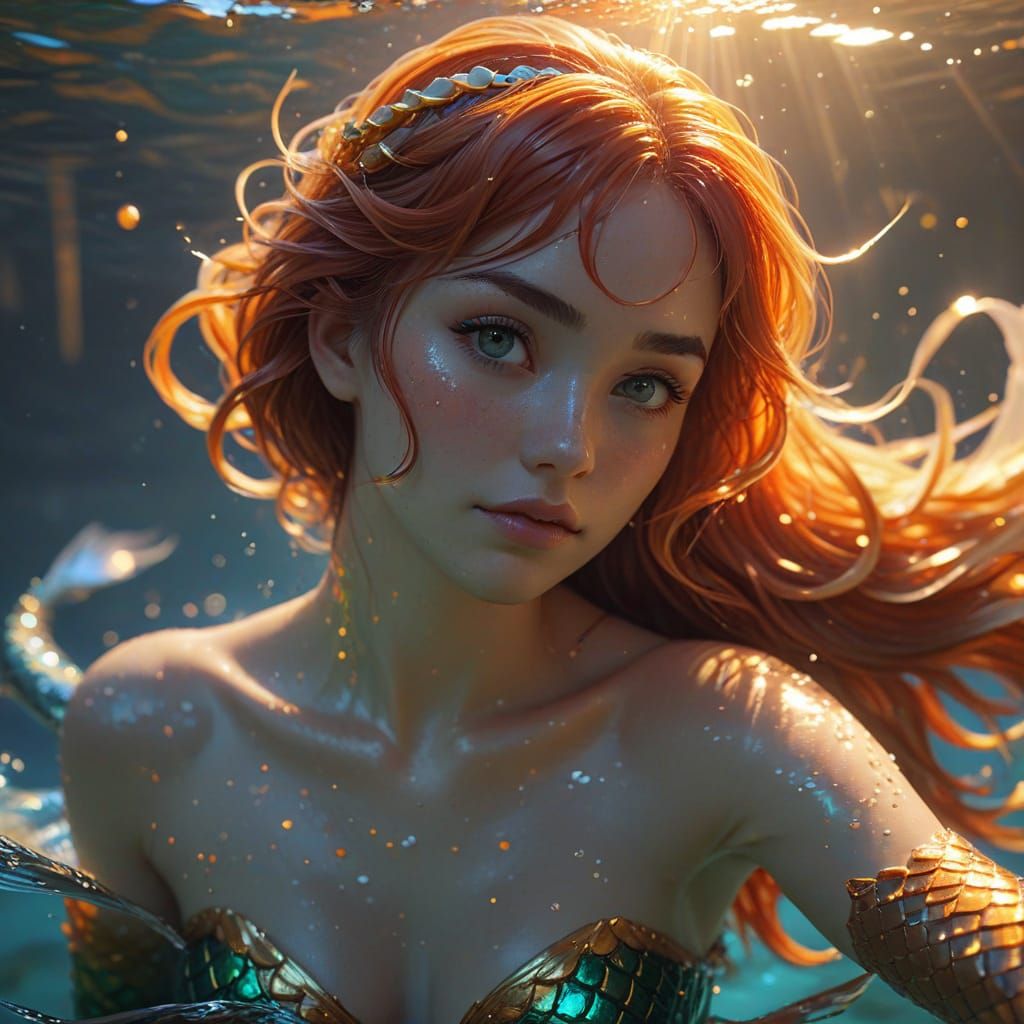 Anime Mermaid in Golden Hour Lighting