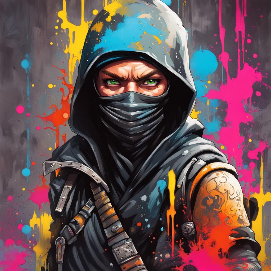 Adventurer's Guild Ninja in Graffiti Splash Art