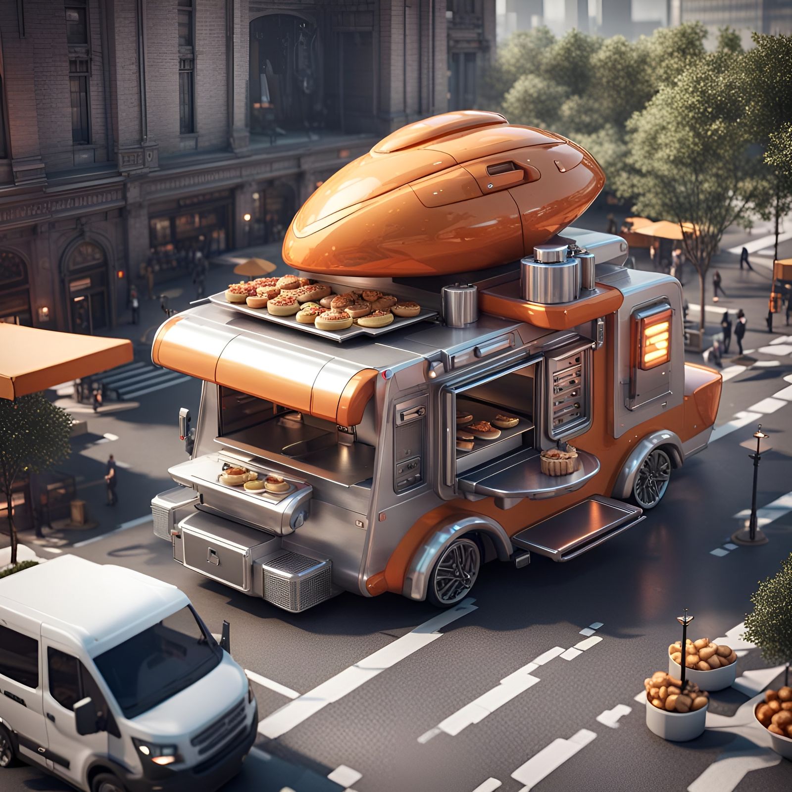 Food trucks spaceship robotics.