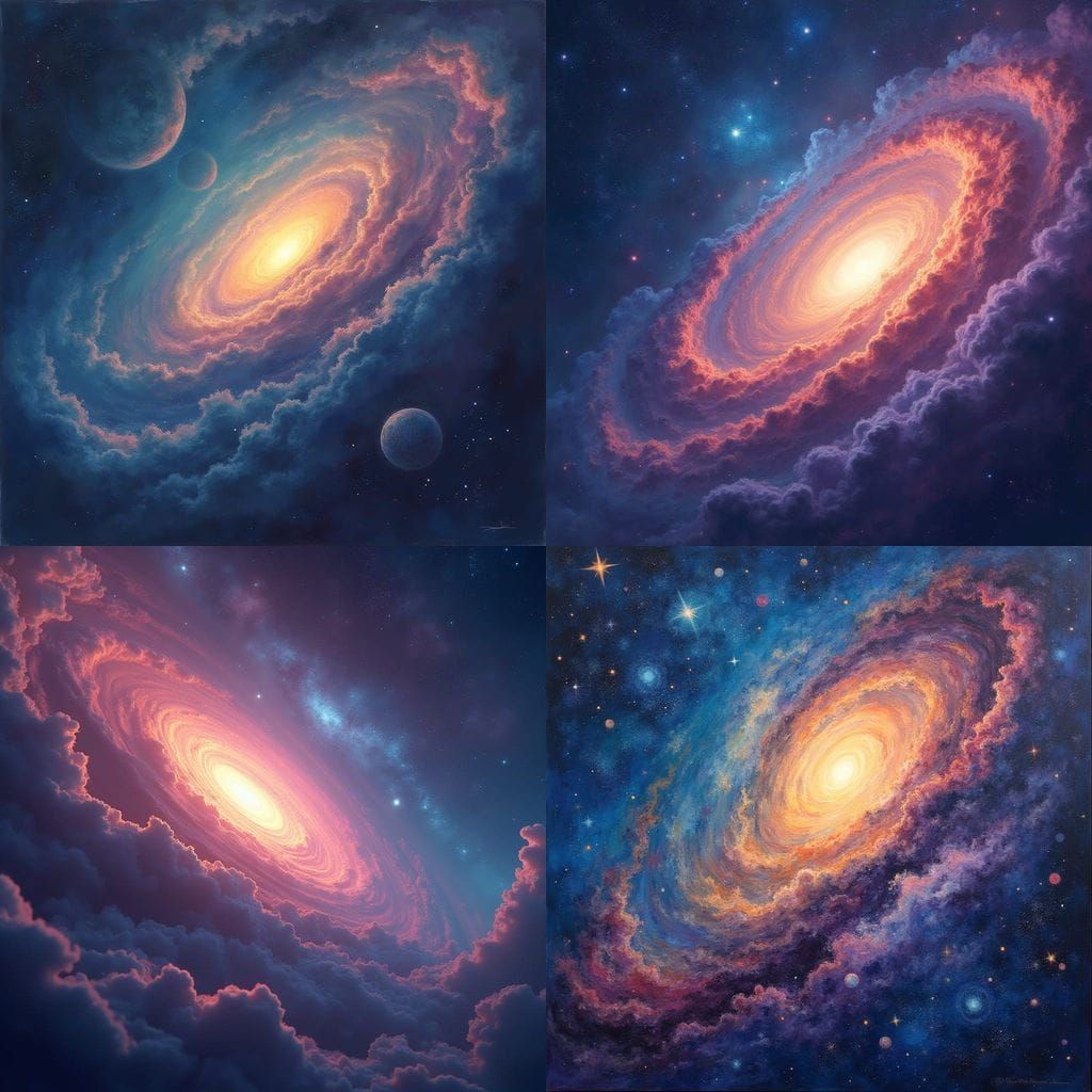 Swirling Galaxy of Gas Clouds and Stars