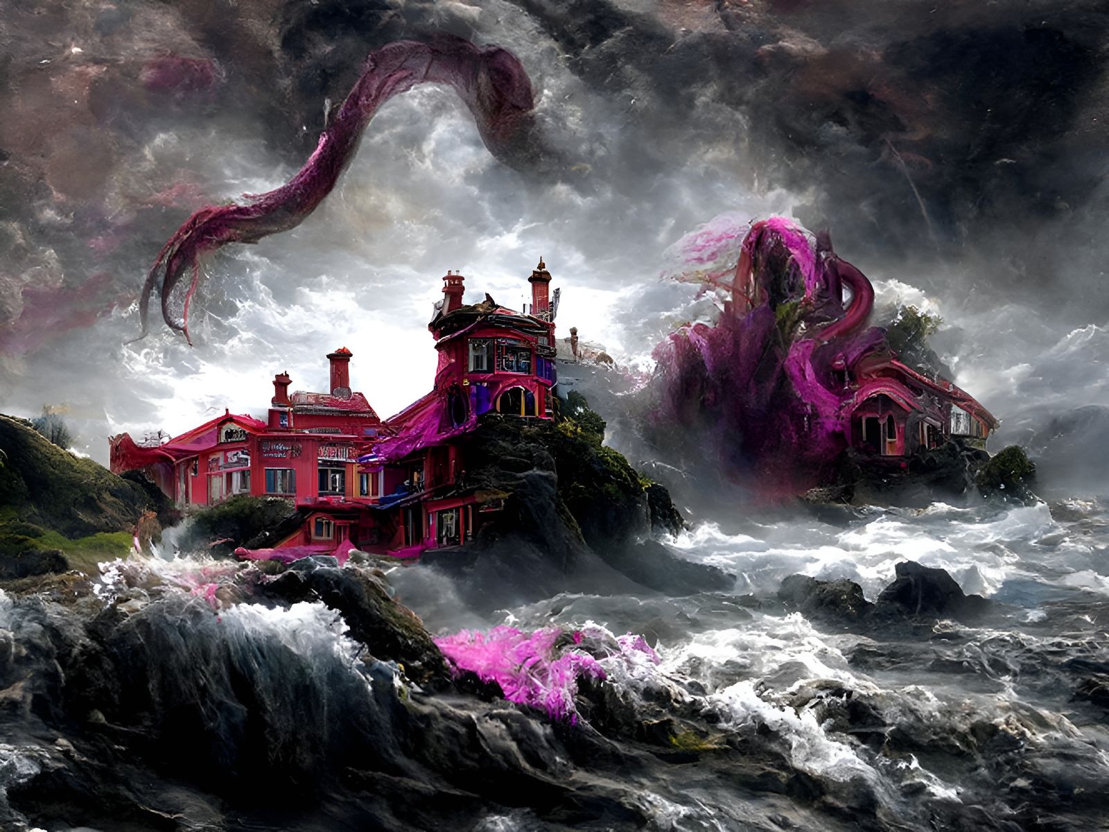 Eerie Horror Landscape with Sinister Details