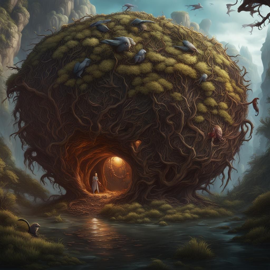 Humans Hatching in Giant Bird Nest