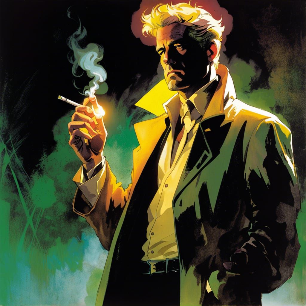 John Constantine Illustration in Sienkiewicz Style
