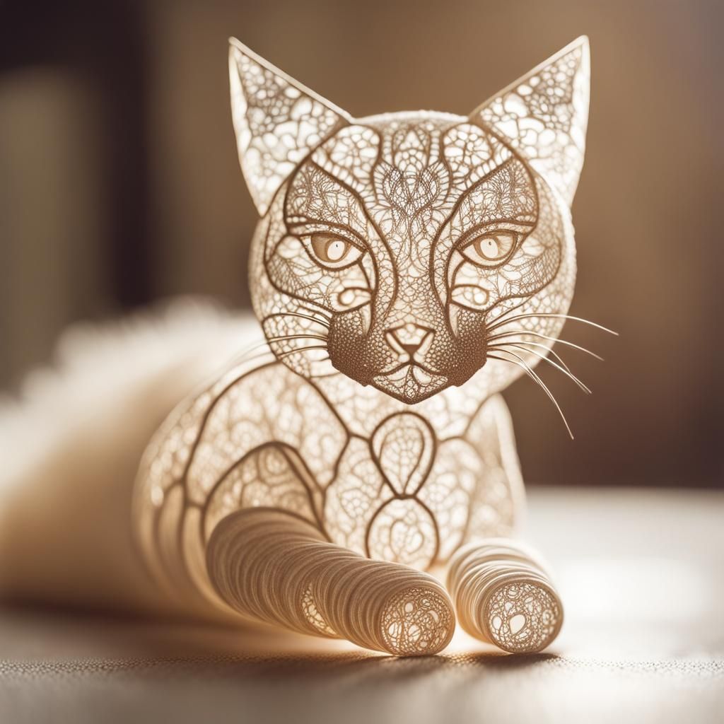 Fractal Lace Cat Photography in Natural Lighting